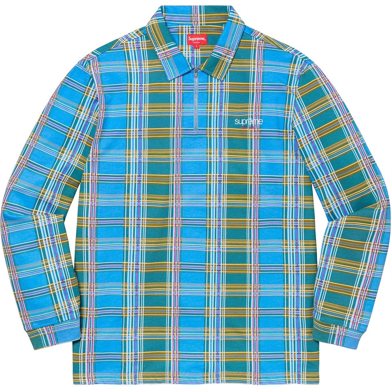 Plaid Zip Up L/S Polo view 3